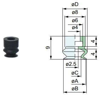Bellows Vacuum Suction Cups Zp2 Mb
